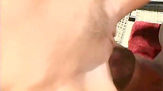 Sexy Blonde Lesbians Cock Sucking Big Dildo Anal Penetrated Threesome Sex In The Garden