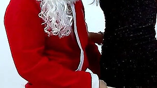 Santa brings skinny teen Kimber Delice Sex toys and give them a try