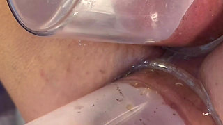 Extreme Close up Double Vacuum Pumping Ass and Pussy