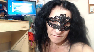 Tied with Pantyhose with Nice Black Stockings Without Underpants and Black Shoes Untie Remove Shoes and Masturbate