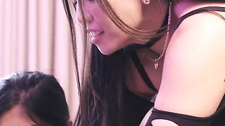 Submissive Slut Gets Strapon Gangbanged!