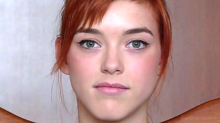 Anny Aurora a Redhead Happy Teen Poses Holes for DP at