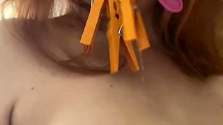 Clothespins, Spit, Licking Toilet and Floor Masturbation