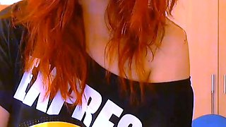 Redhead Amateur Webcam Girl With Big Tits Masturbates