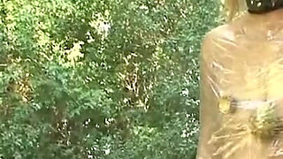 BDSM outdoor with mature slave