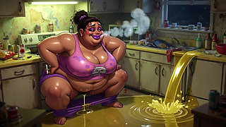 Very Pregnant BBW Smoking While Peeing - Big Belly & Dripping Pussy
