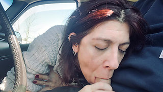 Great blowjob and showing off fresh sperm