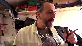 Blonde MILF with Big Tits Sucks Two Fat Cocks Hard in Double Penetration