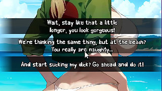 The date with Tsunade on the beach. Topless of Naruto's biggest natural tits.