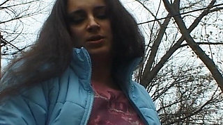 German Teen Pee and Cum in the Solo Forest Session