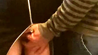 Perv Old Man Fingering Pussy in Subway!