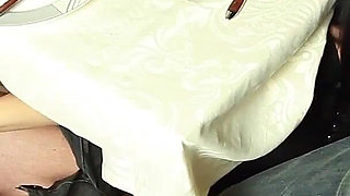 Public Extreme! Hot Licking and Fucking Orgy in a Restaurant