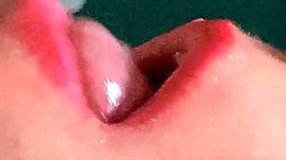 Foreskin: She Gags From Huge Amounts of Sperm, Going Down Her Throat Closeup