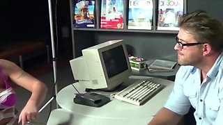 Office Sluts From France Got to Suck Cock in Threesome