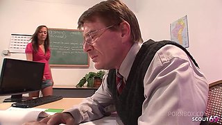 Flexible Teen Haley Sweet talk her Big Dick old Ugly Teacher to Fuck