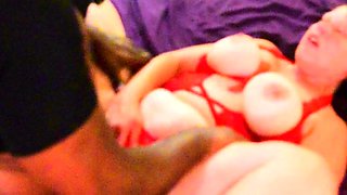 Pink labia close up of naive brunette