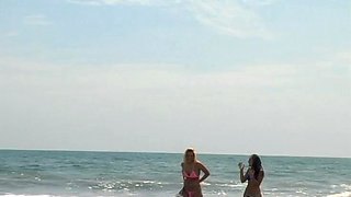 Blonde babe bangs in public car park