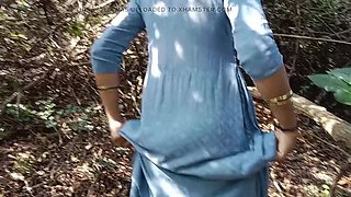 Indian Bhabhi Deep Throat Blowjob in Forest - Desi Village Wife Sucks Dick Hard