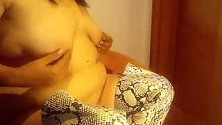 Real Amateur MILF Playing With Her Natural Hanging Tits - Saggy Boobs Tease