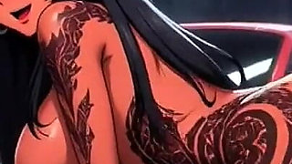 163. Cute Red Skin Girls Twerk in Front of a Sport Car (ai Animation)