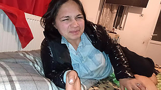 I come home from work and I suck my boyfriend's dick and he fucks me in my mouth and he lets you go in my mouth and I swallow it all