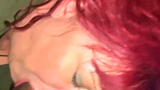 Redhead BBW Granny Eating Dick