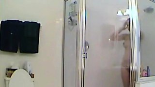 MILF stepmother spied in the shower