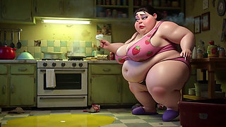 Smoking Pregnant BBW Pisses on Floor - Horny with Massive Belly