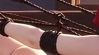Sexy Girl in Bondage Smoking Cigarette - Horny Wet Tight Pussy Tease