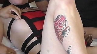 Cheating Wife Gets Slammed by Two Huge Black Cocks