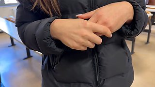 My CLASSMATE finds out that I do porn videos in the SCHOOL'S BATHROOM and asks me TO DO ONE