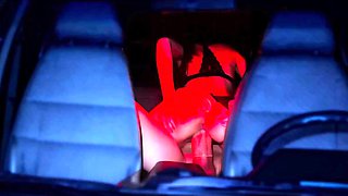 Whore Latina wife rides a guy's massive cock in a car backseat