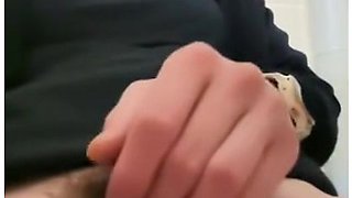 Married woman masturbates in office bathroom during work