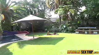 Ebony African Amateur Girlfriend Fucked Outdoors!