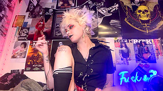 Your Goth Stepsis Glitterqueen1999 Gives You JOI Before Her Concert - Taboo Fetish Goth Cum Countdown
