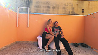 Blind man has a lucky day while resting in a public place.