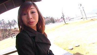 Two asian foot fetish school girl tease a cock