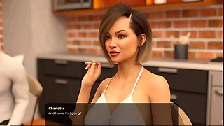 Hot babe in a steamy visual novel porn game