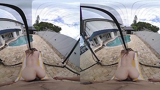 Poolside with girlfriend Selina Imai