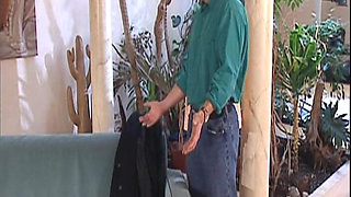 Brunette German MILF with Natural Tits Rides Monster Cock in Vintage
