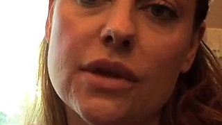 Redhead teen is licking a wet cunt