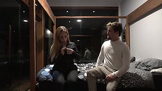 Ema and Scarlett Taylor in reverse cowgirl pov action with Stephan Rogers