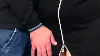 Strange Perv Fingering MILF Pussy in Public