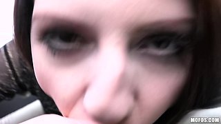 Rebecca's Italian Brunette Passion in a Wild Car Romp