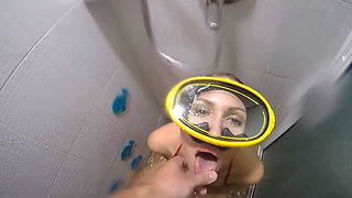 Gorgeous red bikini  snorkelling mask