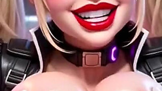 Two Cute Women Working at Cyberpunk Corner, Ai Animation