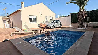 Wild Step Stepsister Dry Humps Me in the Pool