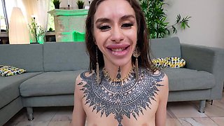 Brunette Bombshell's Interracial Double Anal Penetration