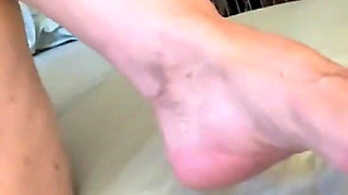 Mature GILF Gets a Massive Cum Shot on Legs