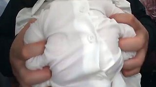 Big-breasted Girl's Train Humiliation